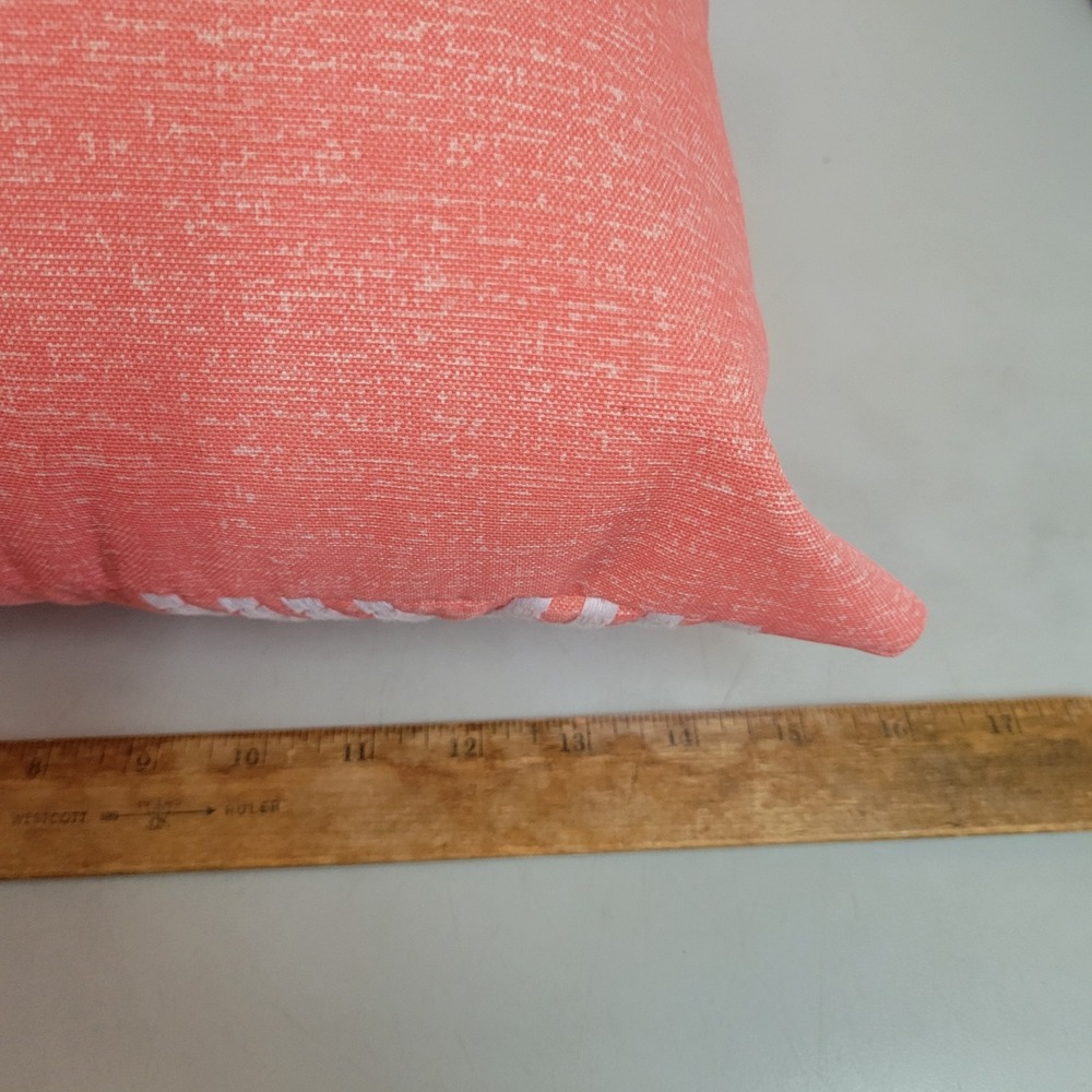 Allen + Roth Coral Stitched Calypso Decorative Throw Pillow 16x16 Geometric Pink - Picture 5 of 6